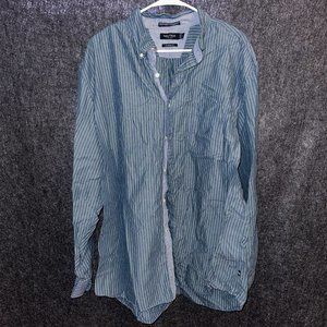 Nautica Used Long Sleeved Dress Shirt Size Men’s 2xl Blue